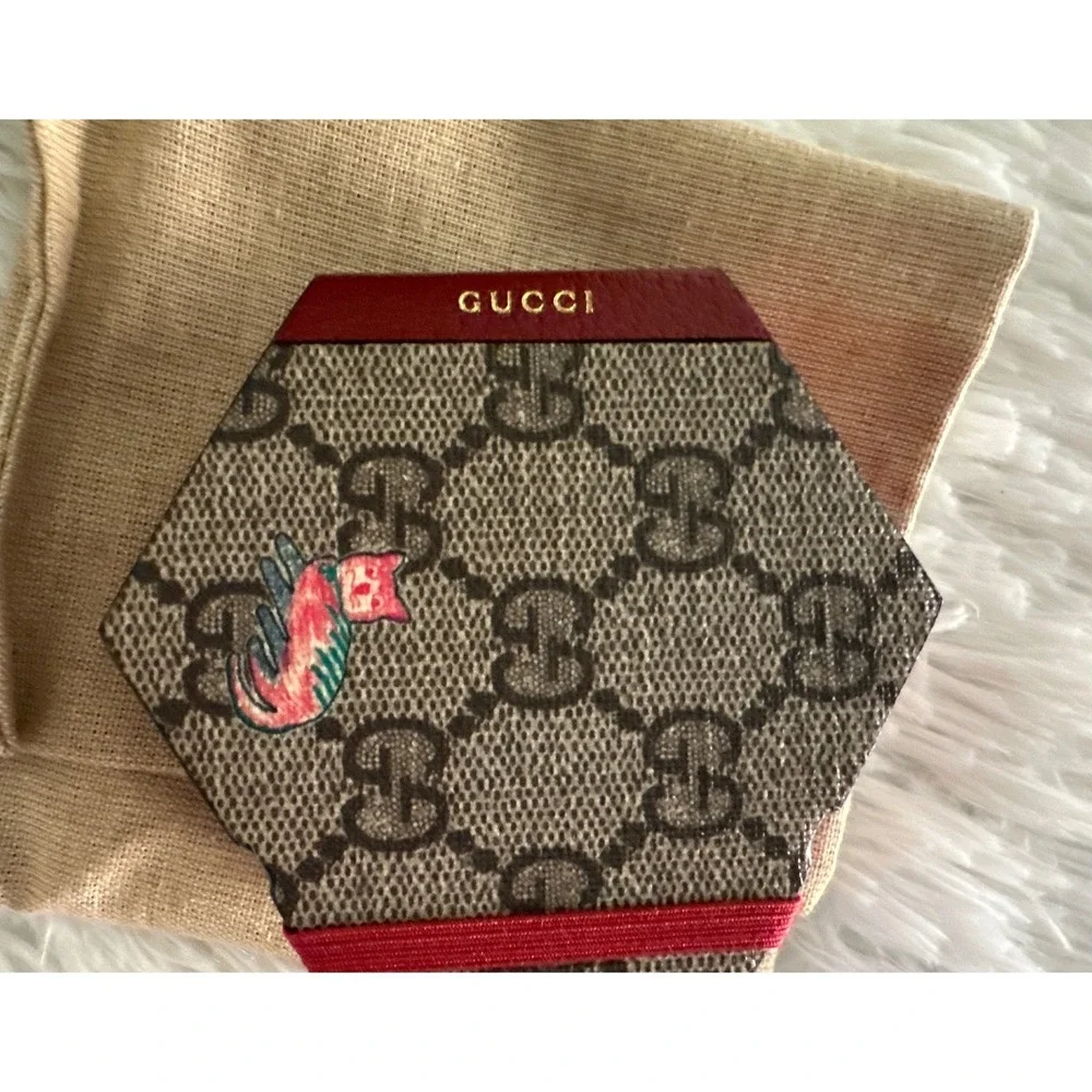 Gucci Whimsy Derpy Cat GG Supreme Coated Canvas Stationery Sticky Note Pad